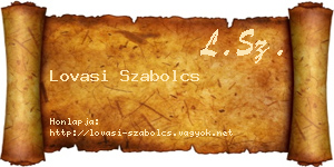 Lovasi Szabolcs névjegykártya